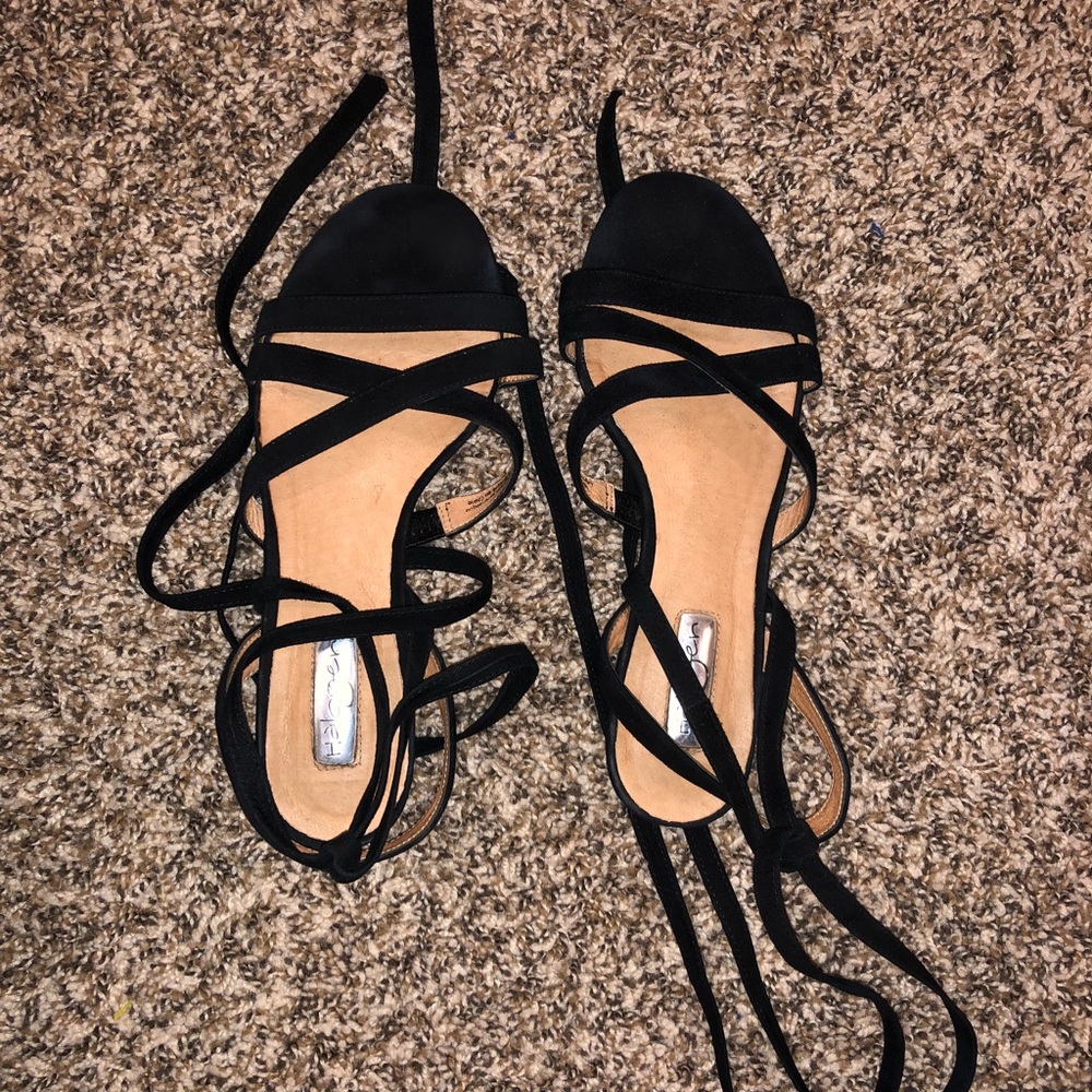 Halogen Black Wrap Sandals
